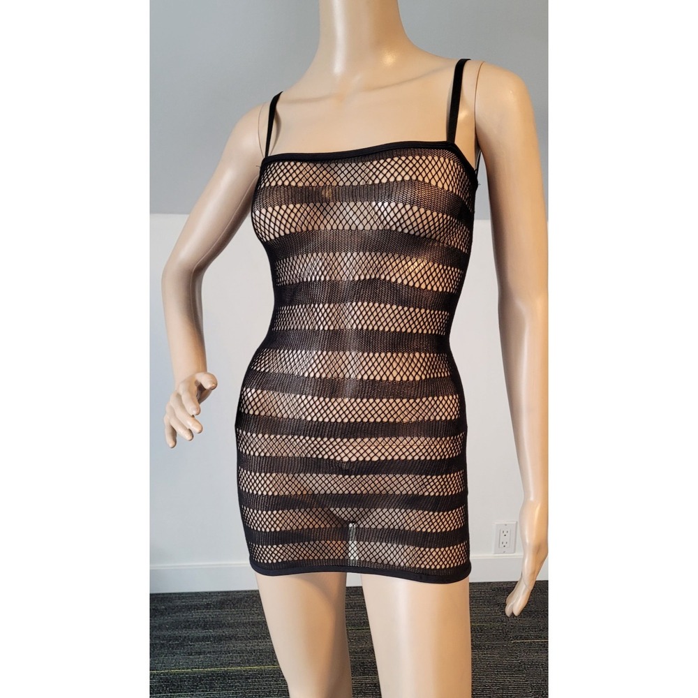 Sexy-Black-Women-fishnet -Party-Dress-Babydoll--clubwear‎ W-10
